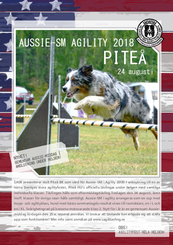 Inbjudan agility SM 2018