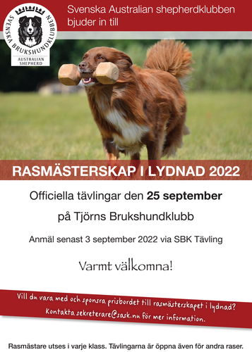 Inbjudan RM lydnad 2022